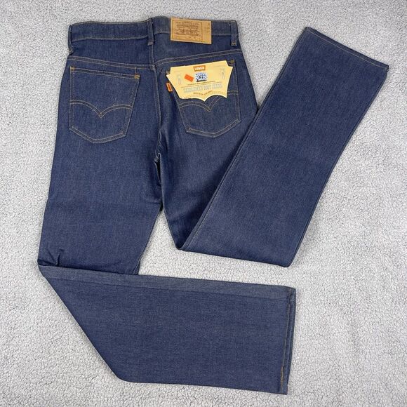 VTG Deadstock Levis Saddleman Jeans Womens 28x32 Raw Denim‎ USA Orange Tab 80s - Picture 2 of 16